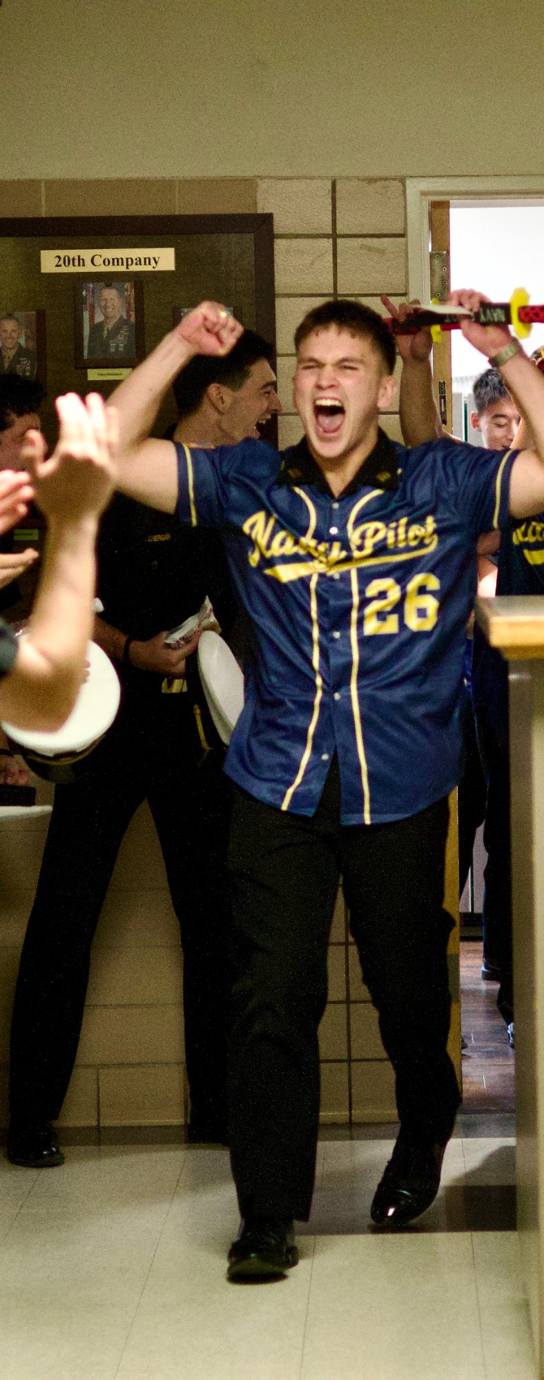 Thomas celebrating with 20th Company